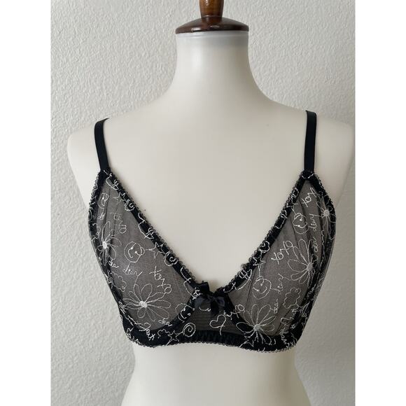 Fenty Savage Bra Lingerie Sheer Embroidered Print Underwire - Picture 1 of 10